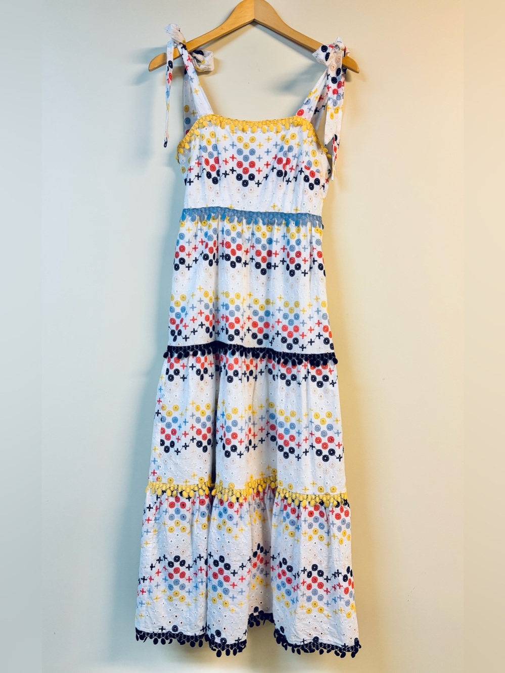 Foxiedox | Anthropologie Floral Embroidered Eyelet Maxi Dress XS